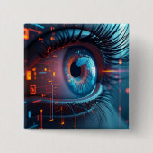 Badge Carré 5 Cm Bouton carré oeil Quantum (Devant)