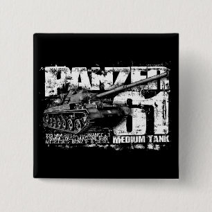 Badge Carré 5 Cm Bouton Carré Panzer 61