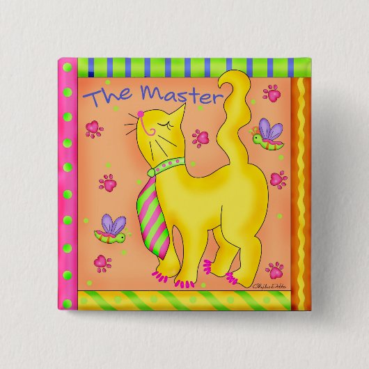 Badge Carré 5 Cm Bouton Carré principal (Devant)