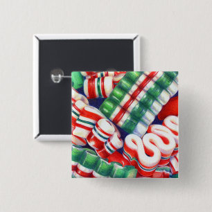 Badge Carré 5 Cm Bouton Carré RIBBON CANDY