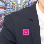 Badge Carré 5 Cm Bouton Carré rose nom et logo de l'entreprise<br><div class="desc">Bouton carré que vous pouvez customiser pour mettre votre nom d'entreprise et logo. Vous pouvez utiliser ce bouton comme accessoire uniforme de votre personnel. Vous pouvez également l'utiliser comme accessoire d'emballage. Vous pouvez également l'inclure dans vos documents de marketing pour faire de la publicité pour votre entreprise ou pour promouvoir...</div>
