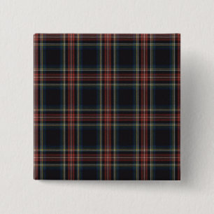Badge Carré 5 Cm Bouton Carré Tartan