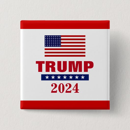 BADGE CARRÉ 5 CM BOUTON CARRÉ TRUMP 2024 (Devant)