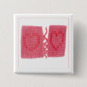 Badge Carré 5 Cm Bouton carré TWO HEARTS KNIT 