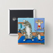 Badge Carré 5 Cm bouton cat 458 (Devant & derrière)