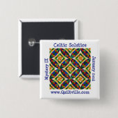Badge Carré 5 Cm Bouton celtique de solstice (Devant & derrière)
