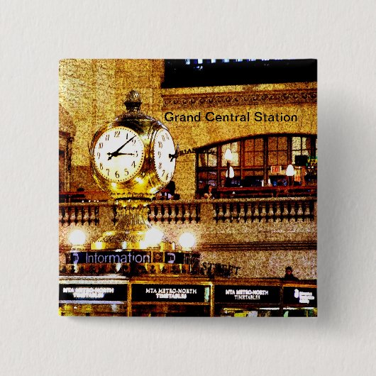 Badge Carré 5 Cm Bouton central grand (Devant)