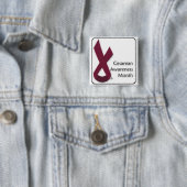 Badge Carré 5 Cm Bouton césarien de mois de conscience (En situation)