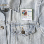 Badge Carré 5 Cm Bouton Chakra de base (En situation)