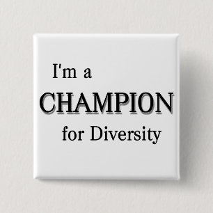 Badge Carré 5 Cm Bouton Champion de la diversité