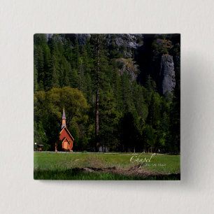 Badge Carré 5 Cm Bouton Chapelle