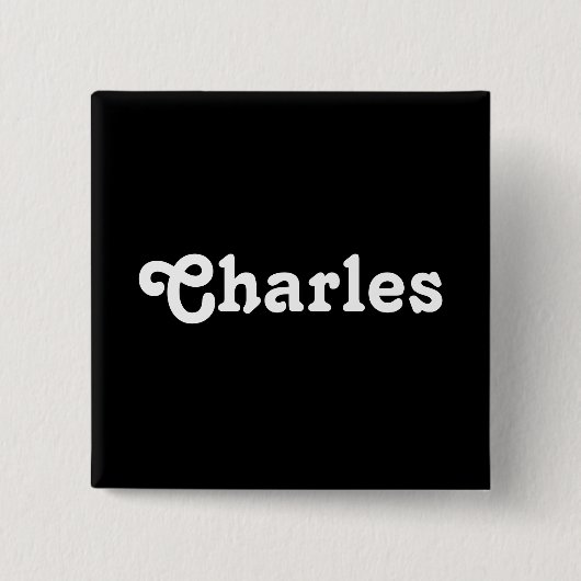 Badge Carré 5 Cm Bouton Charles (Devant)
