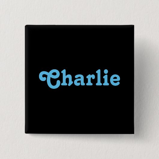 Badge Carré 5 Cm Bouton Charlie (Devant)