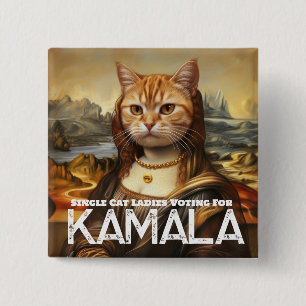 Badge Carré 5 Cm Bouton Chat Dames pour Kamala