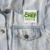 Badge Carré 5 Cm Bouton Chef (En situation)
