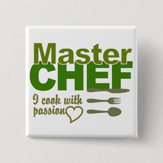 Badge Carré 5 Cm Bouton Chef (Devant)