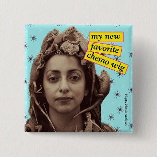 Badge Carré 5 Cm Bouton Chemo - Ma nouvelle perruque Chemo préférée