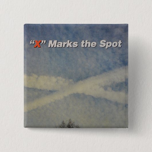 Badge Carré 5 Cm Bouton Chemtrail (Devant)