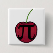 Badge Carré 5 Cm Bouton Cherry Pi (Devant)