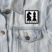 Badge Carré 5 Cm Bouton CHESS (En situation)