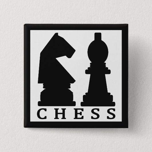 Badge Carré 5 Cm Bouton CHESS (Devant)