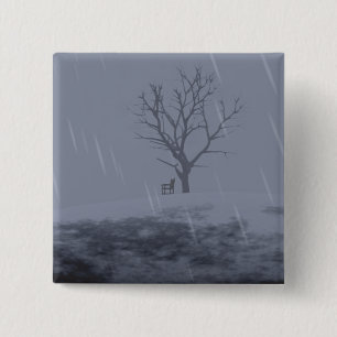 Badge Carré 5 Cm Bouton Chill de l'hiver