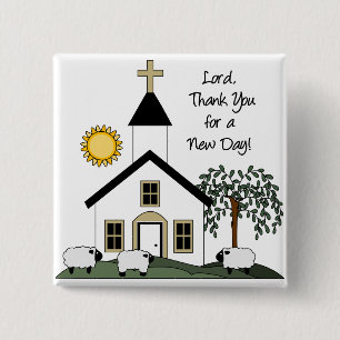 Badge Carré 5 Cm Bouton chrétien mignon