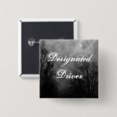 Badge Carré 5 Cm Bouton Ciel Halloween du pilote désigné (Devant & derrière)