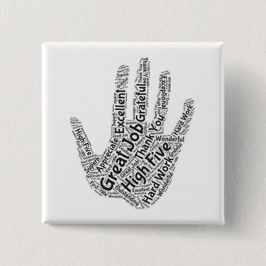 Badge Carré 5 Cm Bouton cinq haut (Devant)