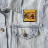 Badge Carré 5 Cm Bouton cirque (En situation)