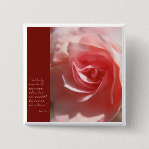 Badge Carré 5 Cm Bouton citation Anais Nin en rose