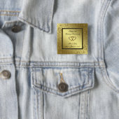 Badge Carré 5 Cm Bouton classique de carré d'anniversaire de (En situation)