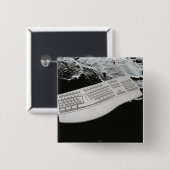 Badge Carré 5 Cm Bouton Clavier dans l'espace (Devant & derrière)