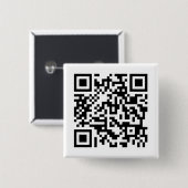 Badge Carré 5 Cm Bouton Code QR Rick Roll pour "Ne jamais vous aban (Devant & derrière)