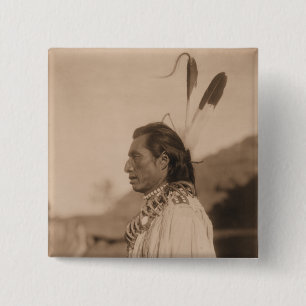 Badge Carré 5 Cm Bouton Coeur du corbeau