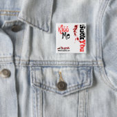 Badge Carré 5 Cm Bouton comique officiel de LANCEMENT d'escroquerie (En situation)