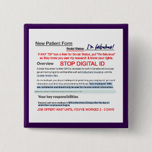 Badge Carré 5 Cm Bouton Connaître vos droits par RoseWrites