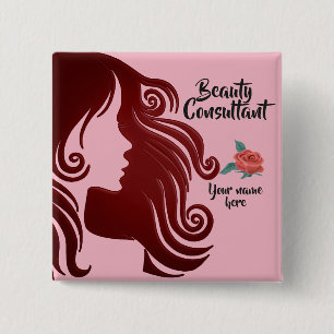 Badge Carré 5 Cm Bouton Consultant de beauté