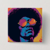Badge Carré 5 Cm Bouton cool/Rétro (Devant)