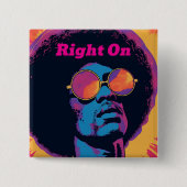 Badge Carré 5 Cm Bouton cool/Rétro (Devant)