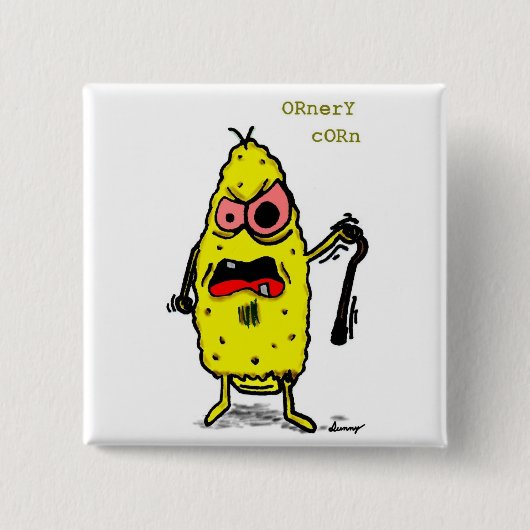Badge Carré 5 Cm Bouton Corn Ornery (Devant)