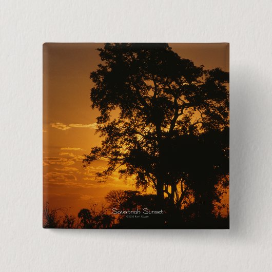Badge Carré 5 Cm Bouton Coucher de soleil Savannah (Devant)