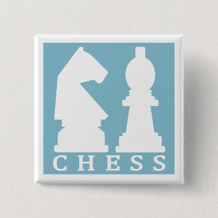 Badge Carré 5 Cm Bouton couleur personnalisée CHESS