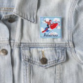 Badge Carré 5 Cm Bouton Cowboy Rocket Pop (En situation)
