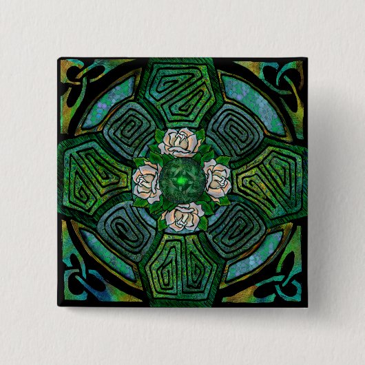 Badge Carré 5 Cm Bouton croisé de Connemara (Devant)