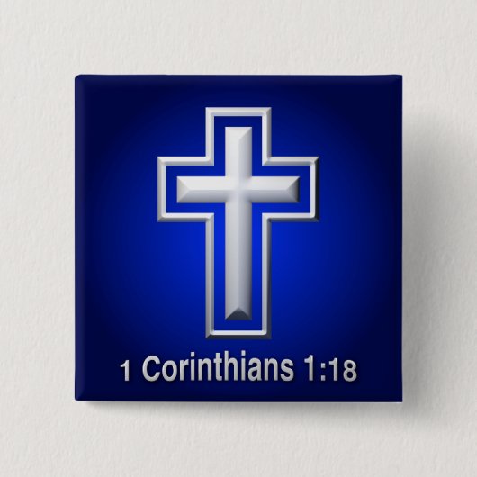 Badge Carré 5 Cm Bouton Croix - Carré (Devant)