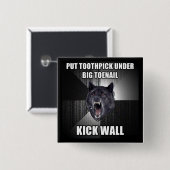 Badge Carré 5 Cm Bouton cure-dents (Devant & derrière)