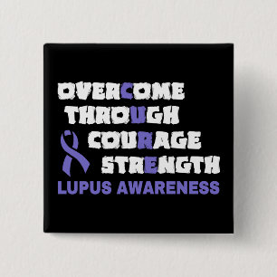 Badge Carré 5 Cm Bouton CURE...Lupus