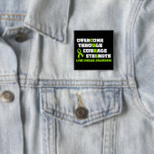Badge Carré 5 Cm Bouton CURE...Lyme (En situation)