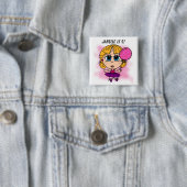 Badge Carré 5 Cm Bouton customisé d'anniversaire de ballerine (En situation)